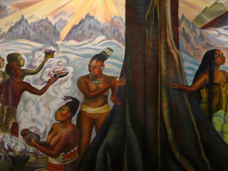 Fresque Maya du musée national de Mexico – Mexique